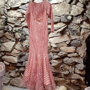 Elegant Pink Long Sleeve Dress